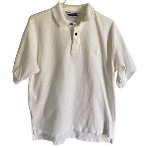 Champion White Cotton Polo Shirt Size Men's Large